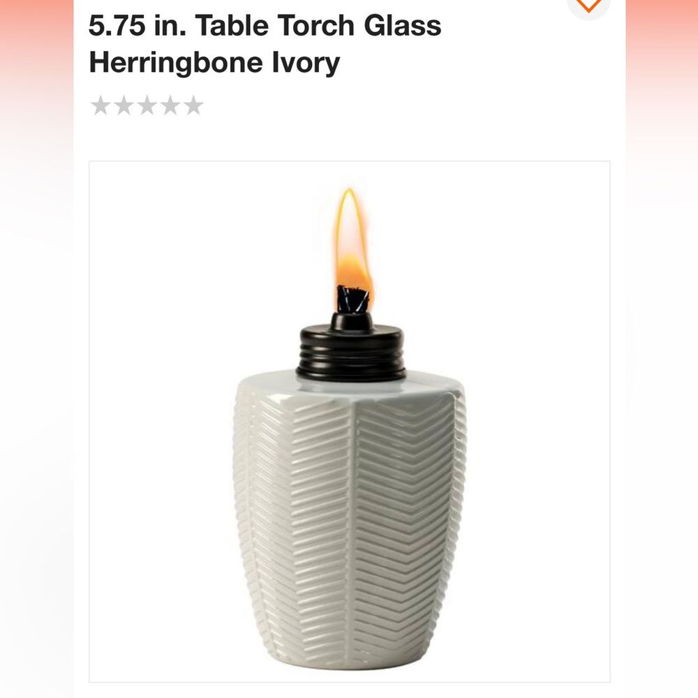 NWT Tiki Herringbone Table Torch- White